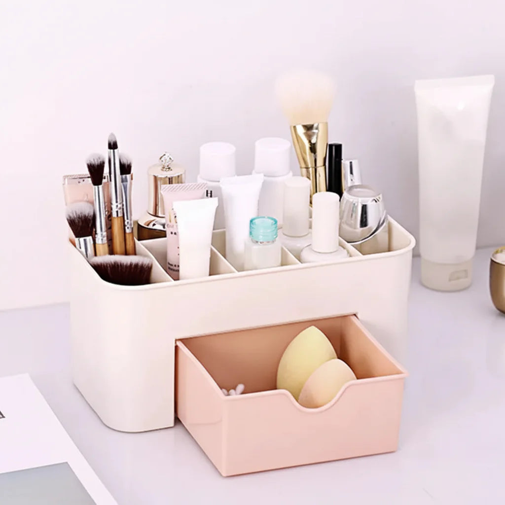 Cosmetic Makeup Organizers 7 Compartments with 1 Drawer Storage Box