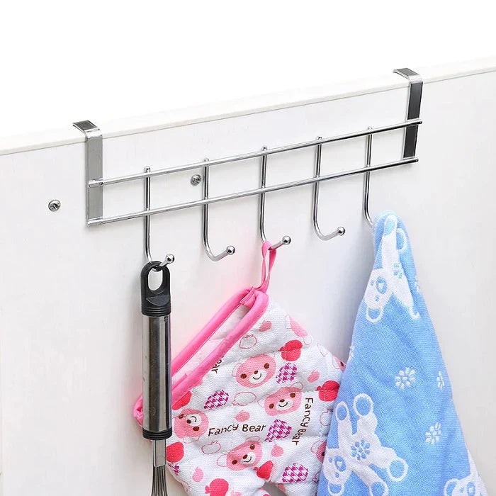 Stainless Steel 5-Hook Kitchen Cabinet Door Hook