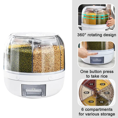 6 Grid Round Cereal Dispenser