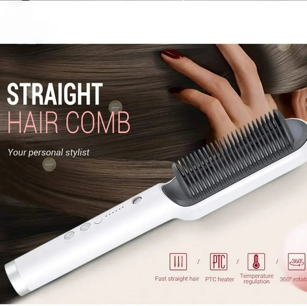 Hair Straightener Ceramic Heated Hair Brush