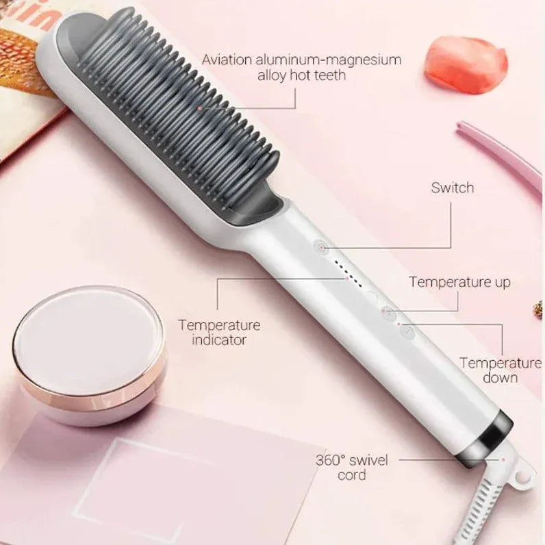 Hair Straightener Ceramic Heated Hair Brush