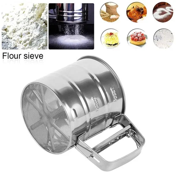 Stainless Steel Flour Strainer for Easy, Mess-Free Sifting of 3 Cups