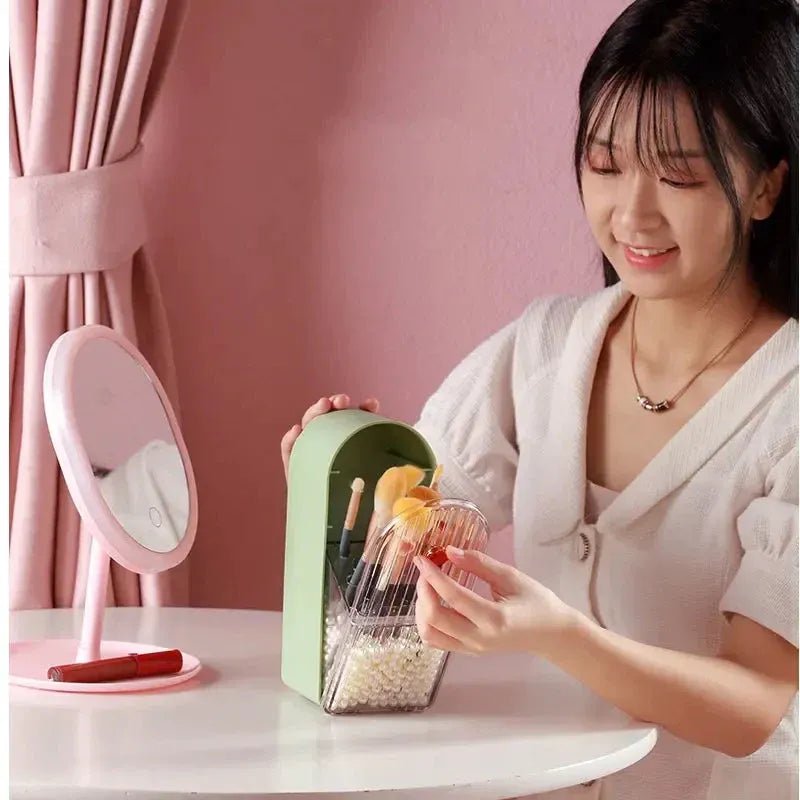 Creative Multi-grid Dressing Table Lipstick Jewellery and Brush Storage Box