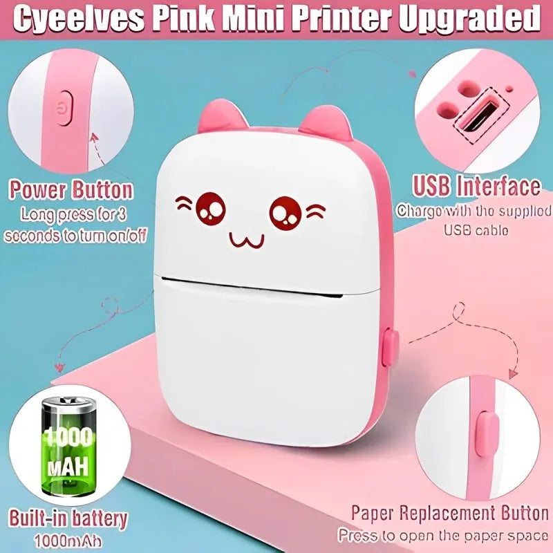 MINI PRINTER Adhesive Small Portable Bluetooth Printer