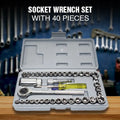 40pcs Socket Wrench Tool Kit & Screwdriver And Socket Set