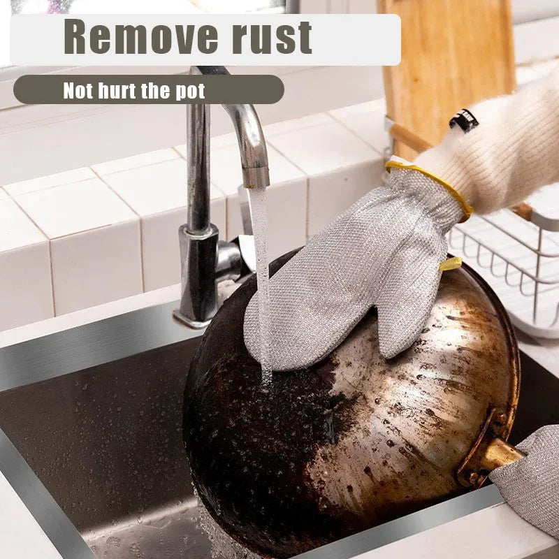 Gloves Wet/Dry Multi Dishwashing Rag Cleaning Multi Purpose Wire Steel Kitchen Rag