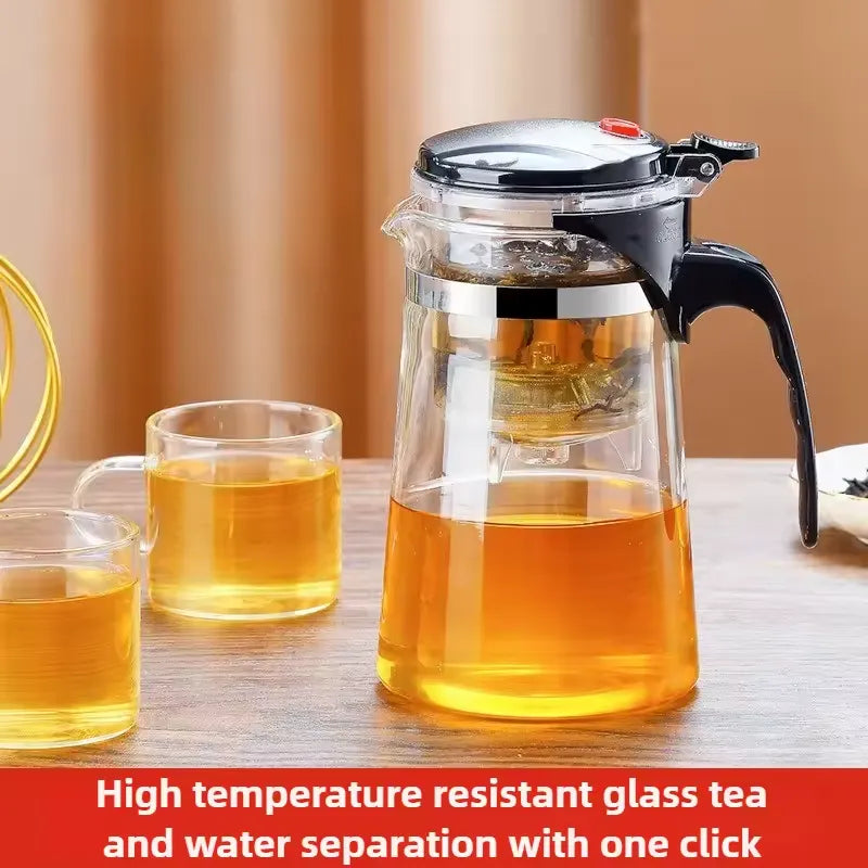 Effortless Tea Infuser Glass Teapot with One-Click Separation Elegant For Serve - 750ml