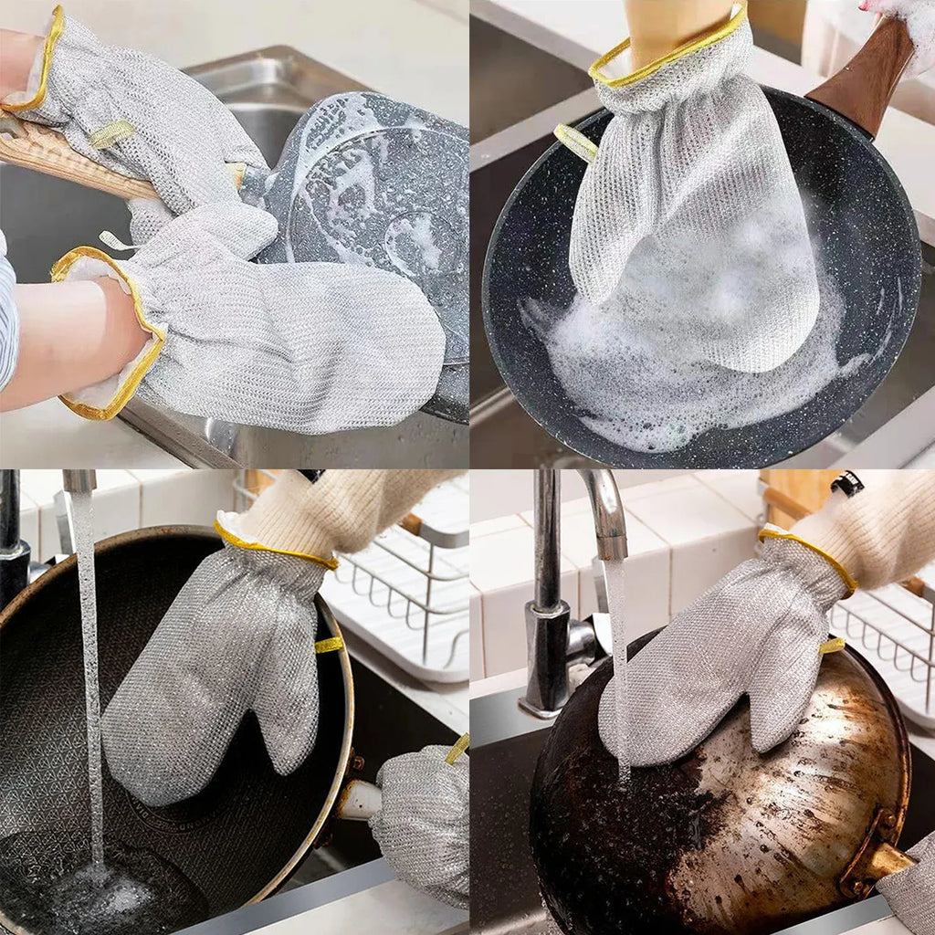 Gloves Wet/Dry Multi Dishwashing Rag Cleaning Multi Purpose Wire Steel Kitchen Rag