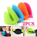 Silicone Pot Holder Pair Durable Pinch Mitts in Vibrant Color