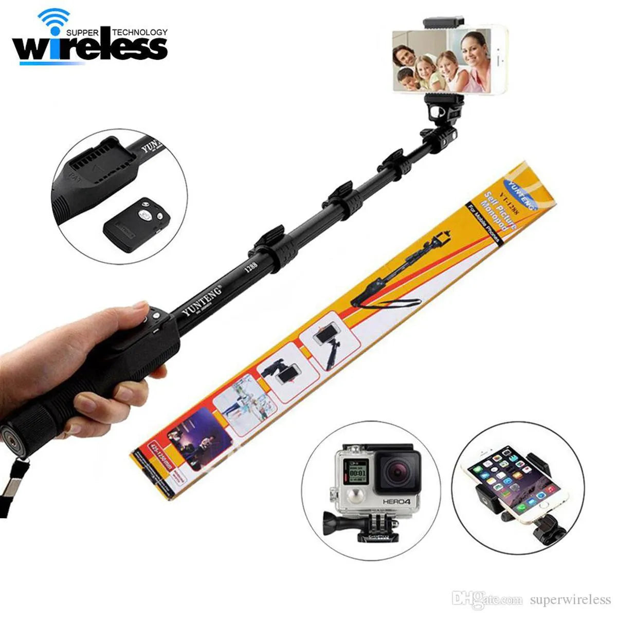 YUNTENG Yt-1288 Selfie Stick & Tripod For Phone