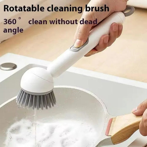 360° Rotating Kitchen Dish Brush with Soap Dispenser* Clean Dishes with Ease
