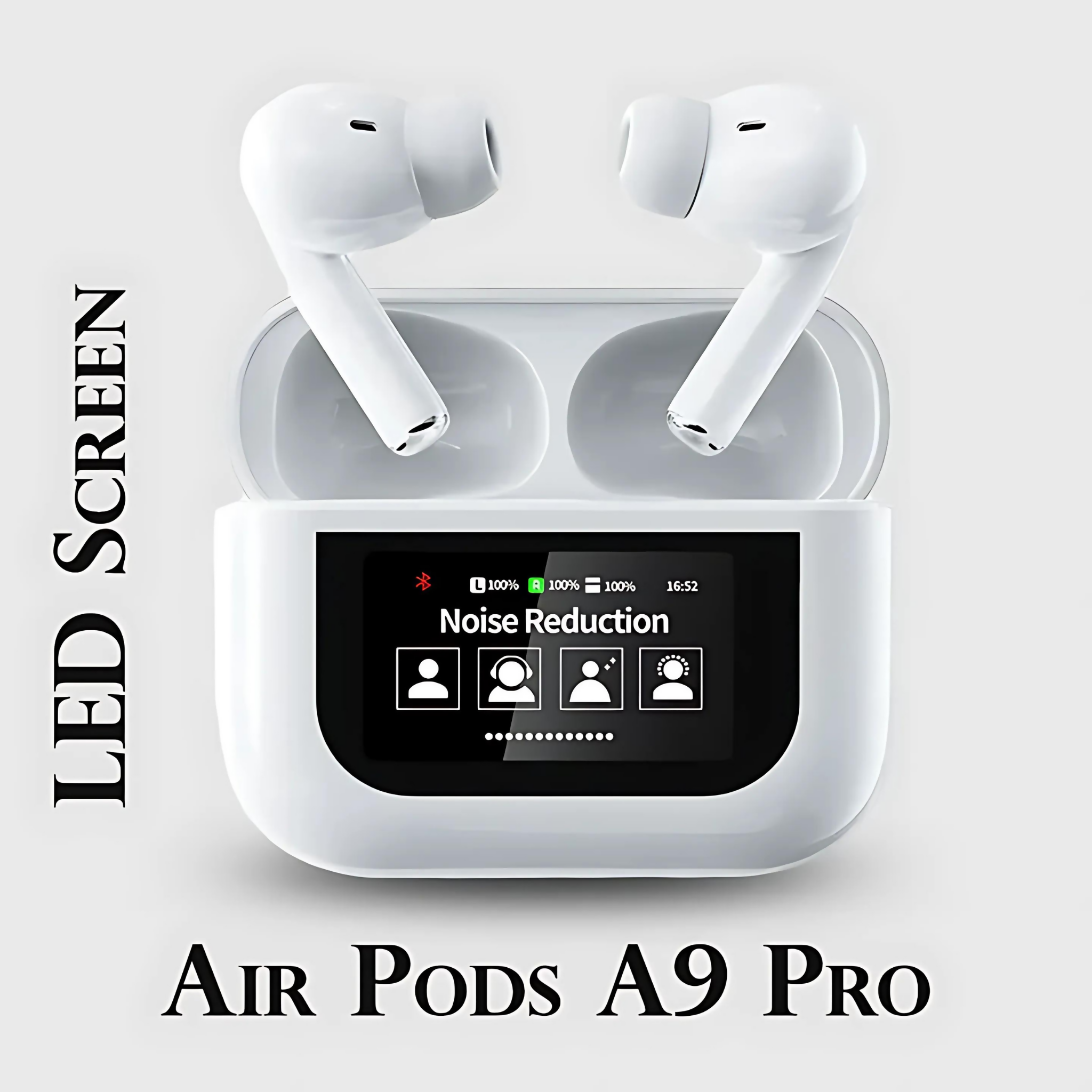 A9 PRO ANC/ENC Wireless AirPods with Smart Display & Touch Control