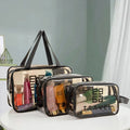 3 Pieces of Clear Makeup Bag, PVC Waterproof Cosmetic Bag Large Clear Travel Toi